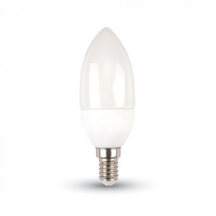 LED Крушка - E14, 5.5W, Кендъл, Samsung чип, 5 години гаранция, Топло бяла светлина