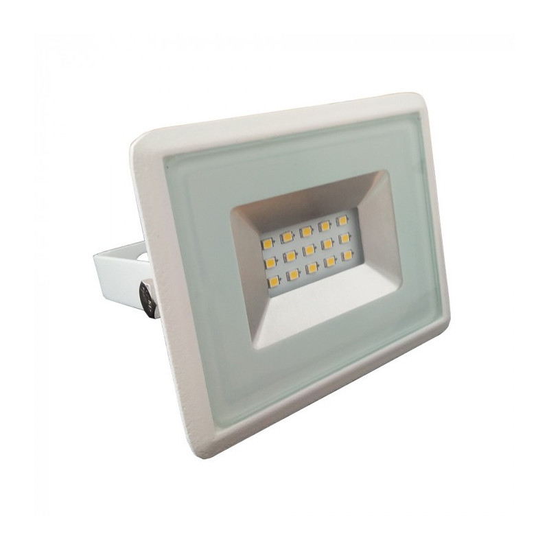 LED Floodlight - 10W, E-Series, White Body, Day white light