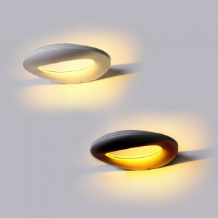 LED Стенна лампа - 10W, Черно тяло, Топло бяла светлина