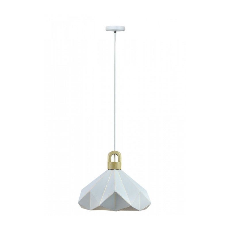 Pendant, Light, Pastel Wooden, Prism White, E27