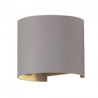 LED Wall Lamp - 6W, Day white, Circle, Grey body, IP65