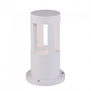 LED Градинска лампа - 10W,  25см, Бяло тяло, Бяла светлина