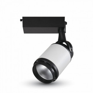 LED Прожектор Релсов Монтаж - 10W, Черно-бяло тяло, Бяла светлина