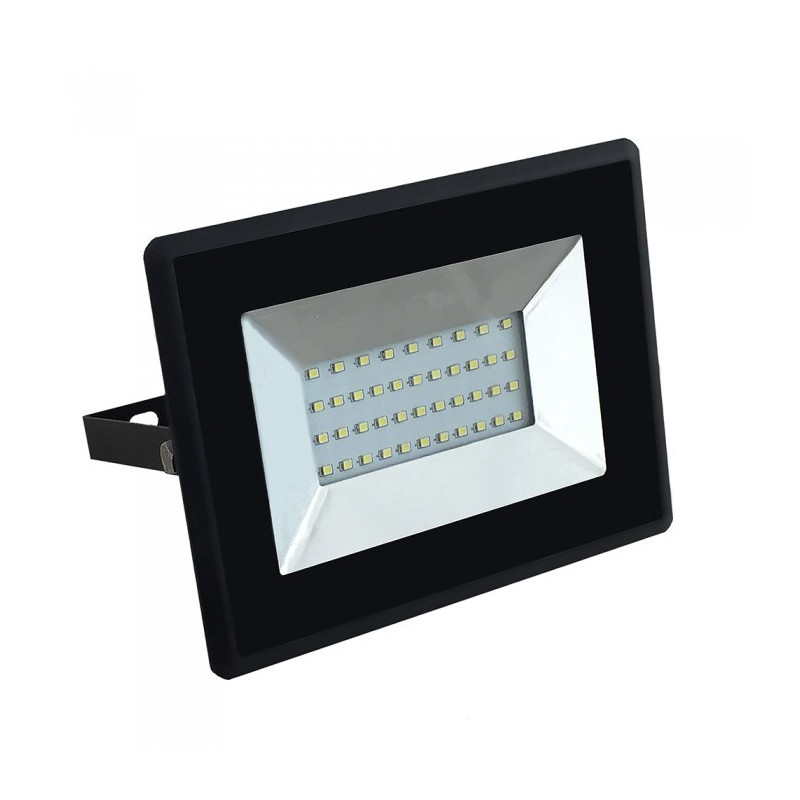 LED Прожектор Е-Series - 30W, SMD, Черно тяло, Бяла светлина