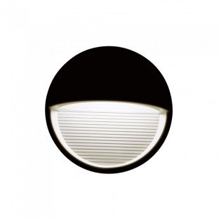 LED Step light - 3W, Black body, Circle, Day white light