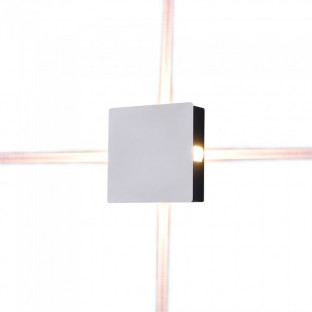 LED Стенна лампа - 4W, Бяло тяло, Квадрат, Топло бяла светлина