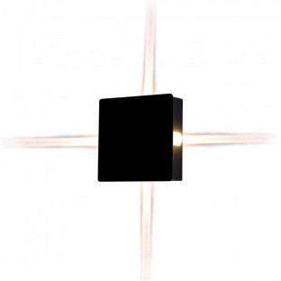 LED Wall lamp - 4W, Black body, Square, Day white light