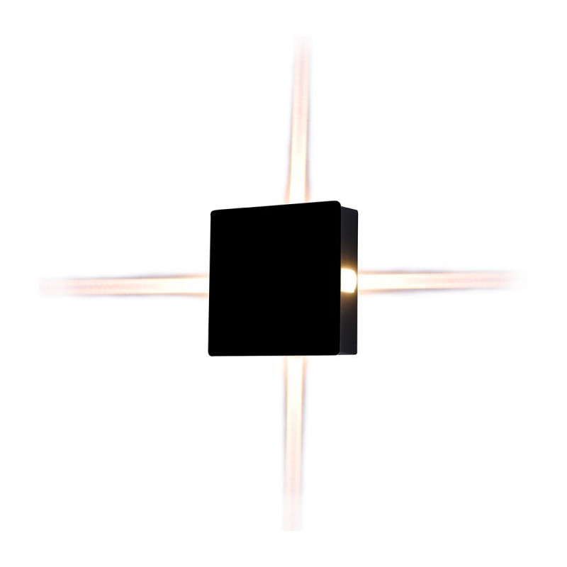 LED Wall lamp - 4W, Black body, Square, Day white light