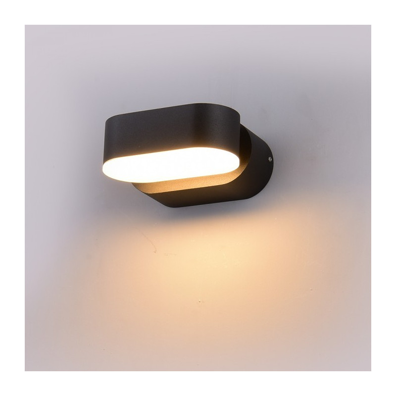 LED Wall light - 6W, Black body, Rotatable, Day white light