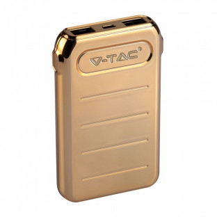 Външна батерия 10000 mah - 2 x usb, златна