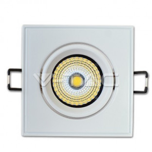 LED Einbaustrahler – 5W, COB Chip, viereckig, regulierbar, Körper weiß, weißlicht - 1
