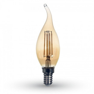 LED Glühlampe - E14, 4W, Flamme, Amber, warmweiß - 1