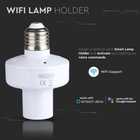 Smart lamp holder V-TAC - Е27, compatible with  Alexa and Google home,  VT-5007 at a good price